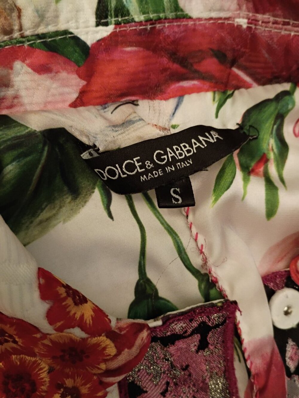 Dolce&Gabbana brocade sequined embellished rose floral cropped jacket skirt set - Picture 3 of 13